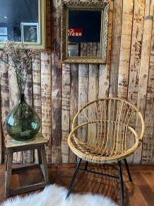 Fauteuil bambou et rotin vintage 