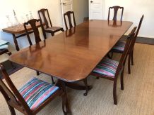 Ensemble table + 8 chaises Regency Queen Anne