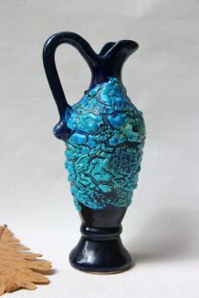 Vase amphore style coquille d'oeuf Vallauris numéroté 