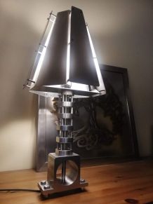 Lampe art déco industriel inox