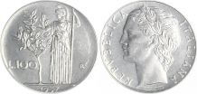 Lot de 2 Pièces de 100 Lires Italiennes 1957-58