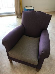 Fauteuil club tissu tout refait