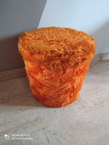 Tabouret vintage pelfran année 70 orange en bel état