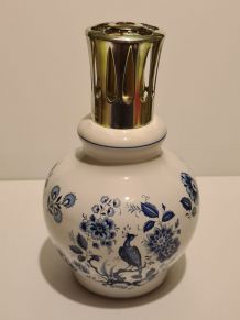Lampe berger décor fleurs bleues
