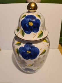 Pot porcelaine peint à la main décor floral