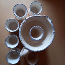 Service orangeade carafe broc 6 gobelets ceramique vintage