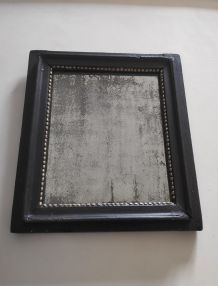 miroir ancien au mercure avec cadre bois marron et or