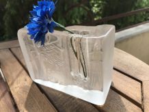 Soliflore Bloc de verre à décor de foret