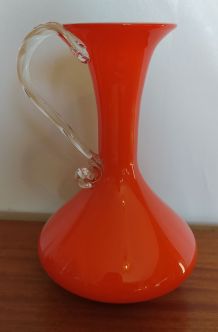 Magnifique vase vintage année 70 orange en très bel état