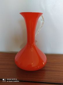 Magnifique vase vintage année 70 orange en très bel état