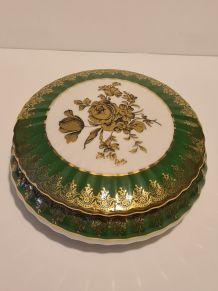 Bonbonnière porcelaine de Limoges décors floral
