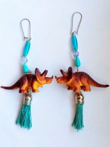 Boucles d’oreilles dinosaure , boucles d’oreilles Triceratop