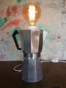 LAMPE VINTAGE - CAFETIERE ITALIENNE - UPCYCLING