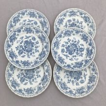 Série de 6 assiettes - en porcelaine anglaise
