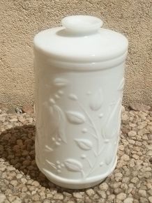 pot opaline blanc , vintage