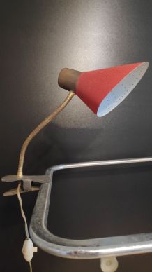 lampe cocotte à pince vintage rouge et doré