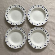 Série de 4 assiettes creuses - en faience 