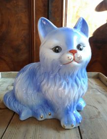 Jolie lampe en céramique  'chat" - Années 80