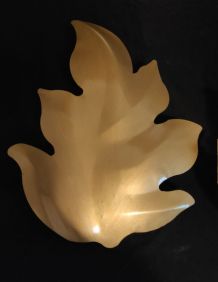 appliques feuille murales en métal doré