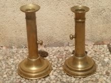 chandeliers a poussoir en laiton (lot)