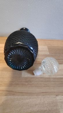 carafe bleu vert avec bouchon transparent