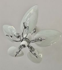 Suspension vintage forme fleur 5 pétale verre 