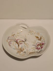Vide poche Porcelaine du Lys Royal décors fleurs et oiseaux