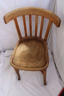 Chaise bistrot Luterma très ancienne bois décapée