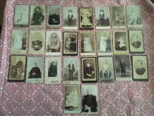 LOT RARE de 26 CDV fin 1800 cartes de visite 