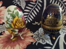 LOT 2 OEUFS en  PORCELAINE 