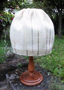 Jolie lampe vintage (rotin et tissu) - Années 60