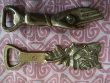 LOT de décapsuleurs Bronze main &amp;amp; rose