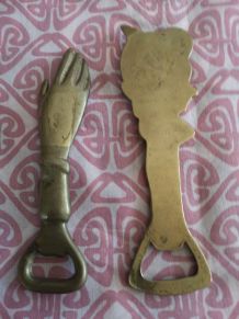 LOT de décapsuleurs Bronze main &amp;amp; rose