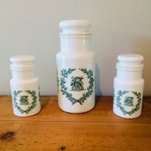 Pots apothicaire opaline 
