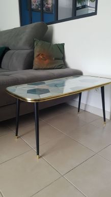 Table basse vintage,pieds compas