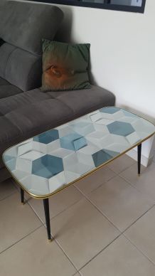 Table basse vintage,pieds compas