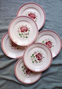 Lot 6 assiettes anciennes K&amp;amp;G Luneville