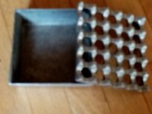 Cendrier carré design vintage en aluminium