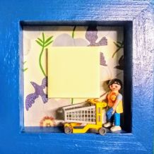 Cadre Playmobil courses bloc post-it listes