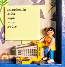 Cadre Playmobil courses bloc post-it listes