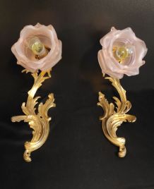 appliques murales fleurs art déco