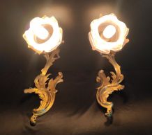 appliques murales fleurs art déco