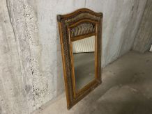 Miroir en rotin années 60