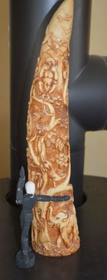 CORNE RESINE (décor singe -afrique-foret ) 