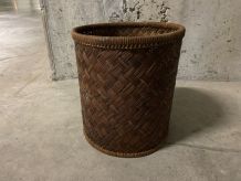 Corbeille à papier en rotin