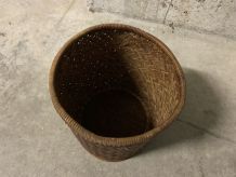 Corbeille à papier en rotin