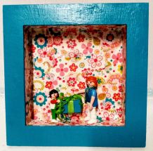 Cadre Playmobil turquoise, personnalisable, cadeau