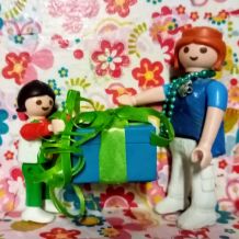 Cadre Playmobil turquoise, personnalisable, cadeau