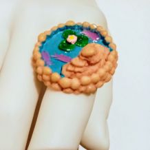 Bague réglable, bassin aquatique, lotus, poissons