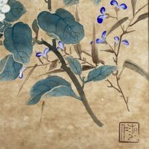 Estampe floral chinoise époque Quing 